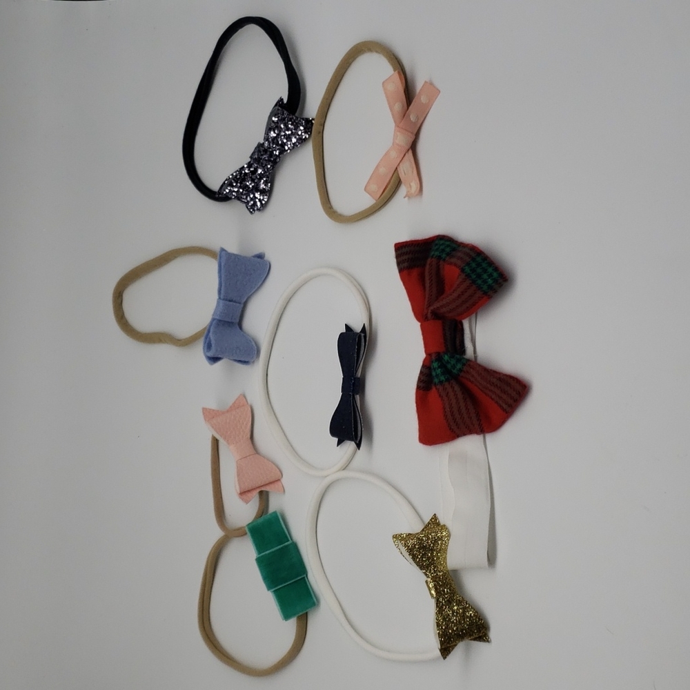 Lot of 8, Little Poppy Co, Nylon Headbands with bows